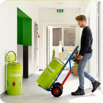 Person with collection equipment